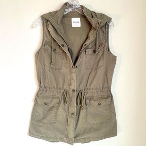 Juniors L Mudd Olive Green sleeveless Utility Vest